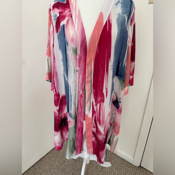 Catherines Kimono Sleeve Floral Plus Size 1X 18/20W - Picture 2 of 7